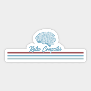 Retro Computer Brain - Stripes Sticker